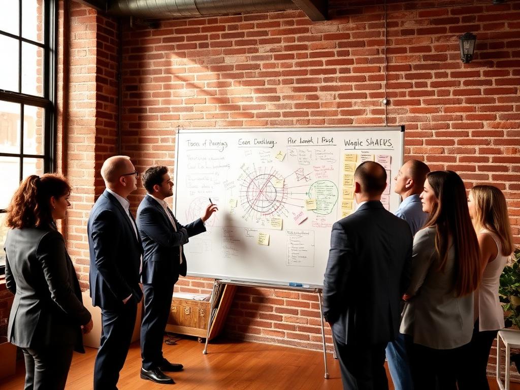 Consulting session at the whiteboard in our loft
